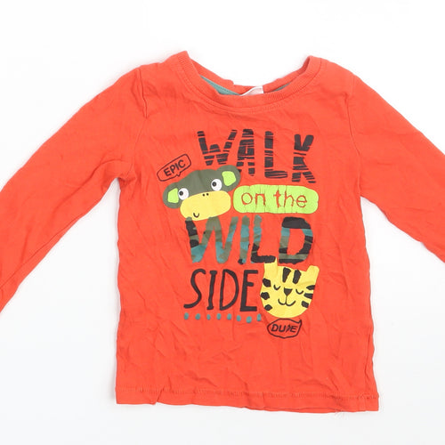 So Cute Baby Red  100% Cotton Basic T-Shirt Size 9-12 Months Crew Neck  - WALK ON THE WILD SIDE