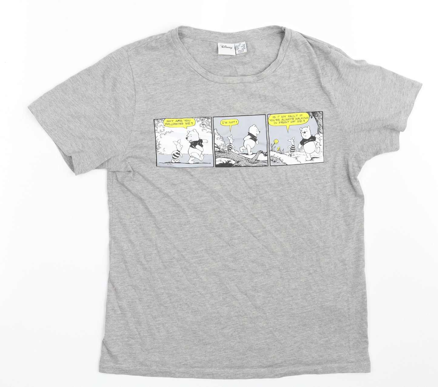 Primark Womens Grey  Cotton Basic T-Shirt Size 6 Round Neck - Size 6-8