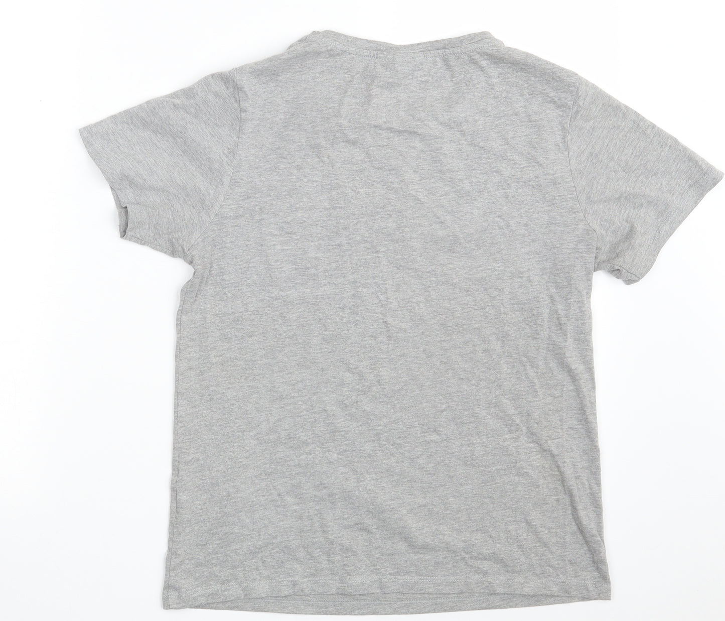 Primark Womens Grey  Cotton Basic T-Shirt Size 6 Round Neck - Size 6-8