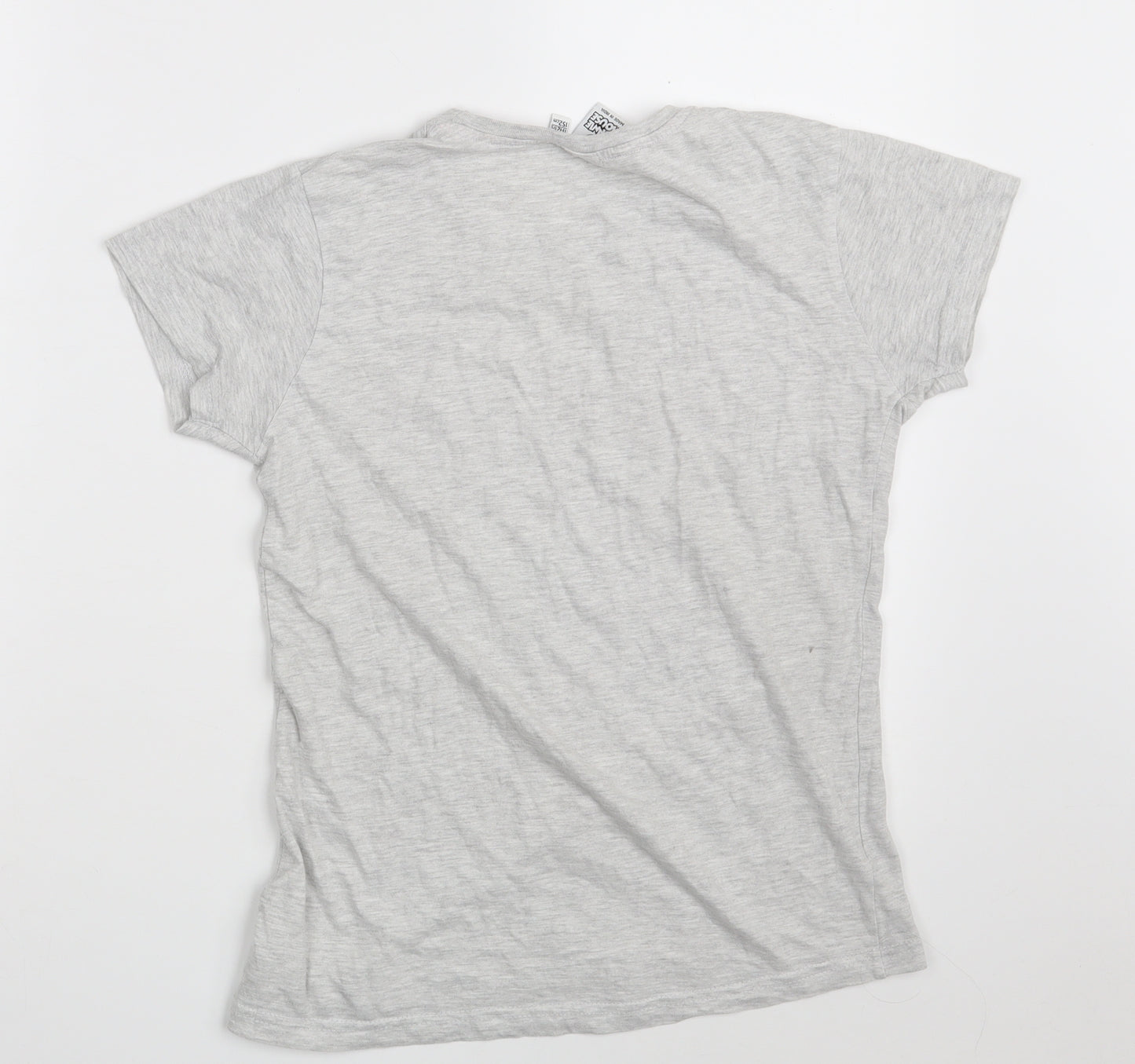 Primark Girls Grey  Cotton Basic T-Shirt Size 11-12 Years Round Neck  - Minnie Mouse