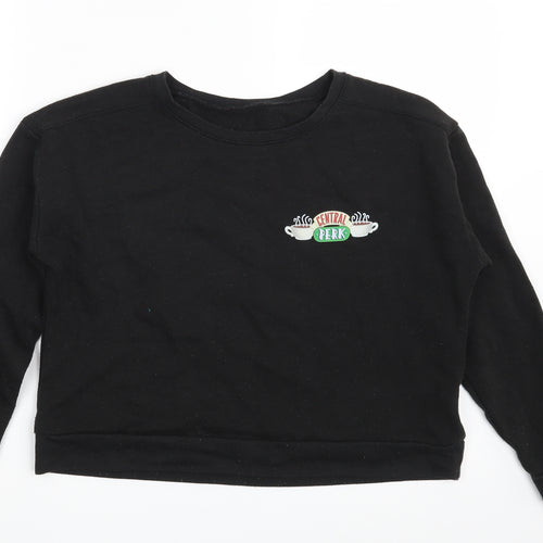 New Look Girls Black  Cotton Pullover Sweatshirt Size 12-13 Years   - Central Perk