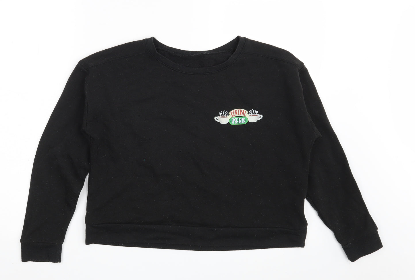 New Look Girls Black  Cotton Pullover Sweatshirt Size 12-13 Years   - Central Perk