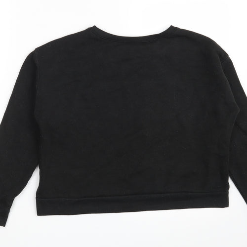 New Look Girls Black  Cotton Pullover Sweatshirt Size 12-13 Years   - Central Perk
