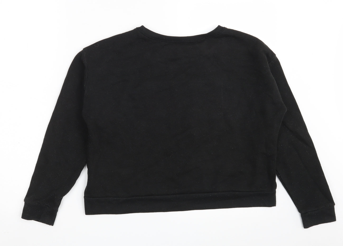 New Look Girls Black  Cotton Pullover Sweatshirt Size 12-13 Years   - Central Perk