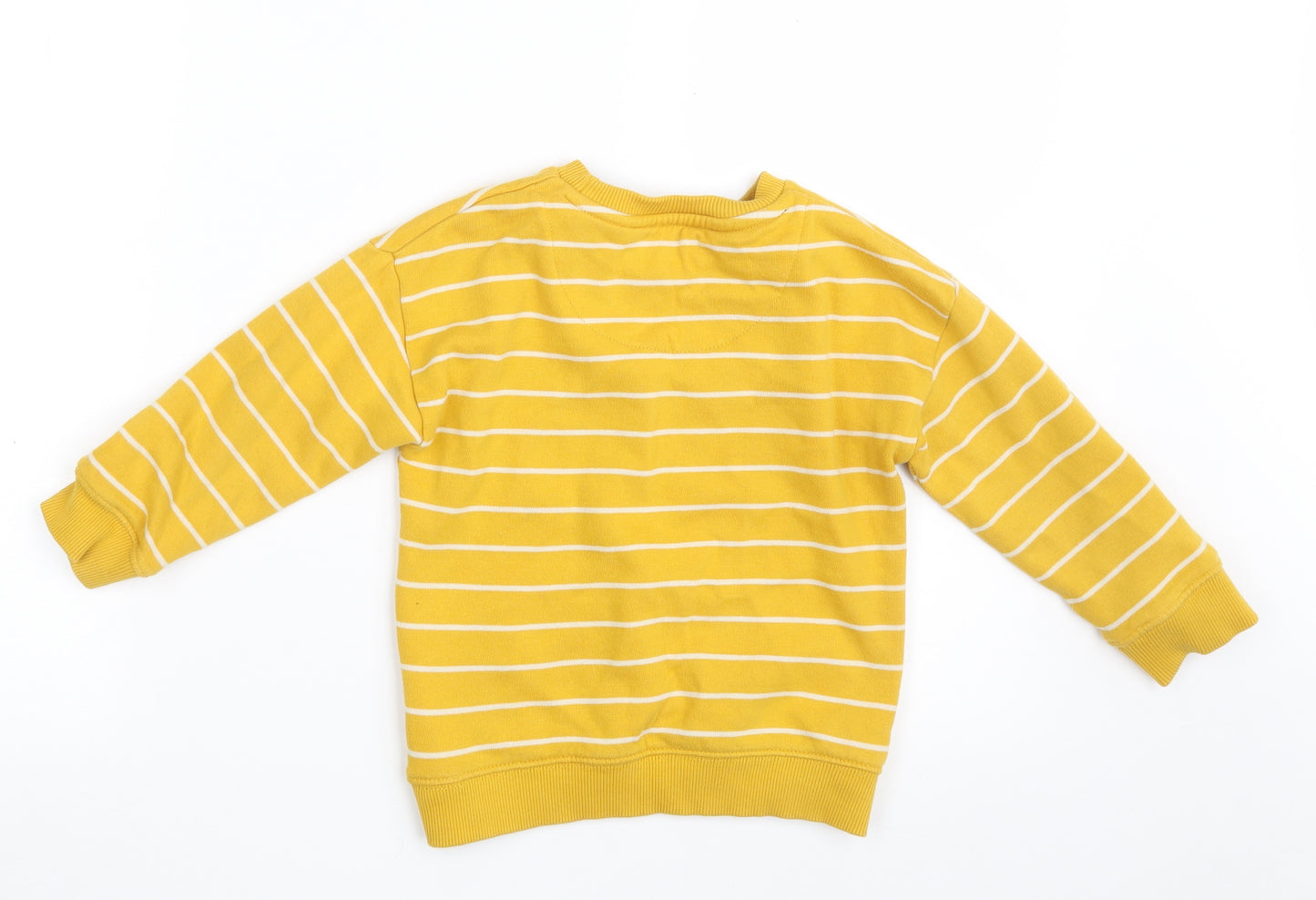 F&F Boys Yellow Striped Cotton Pullover Sweatshirt Size 3-4 Years   - BE KIND