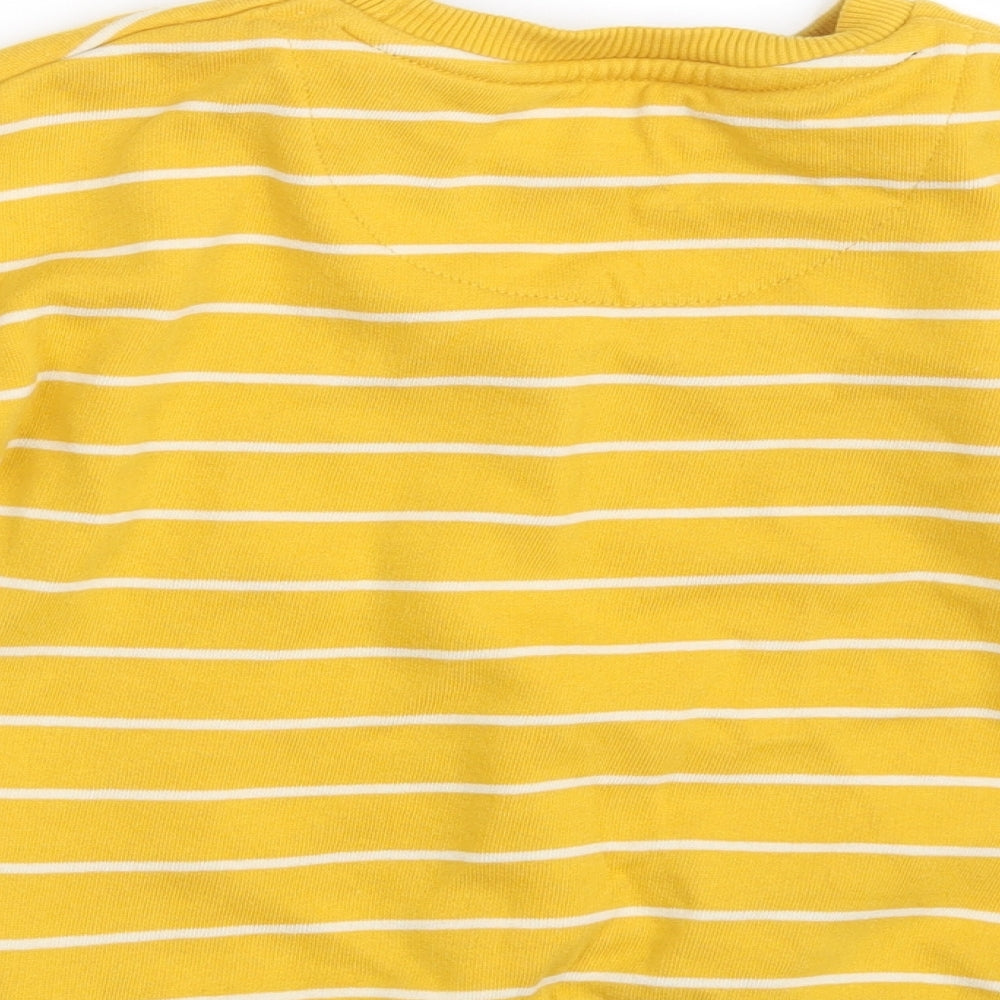 F&F Boys Yellow Striped Cotton Pullover Sweatshirt Size 3-4 Years   - BE KIND