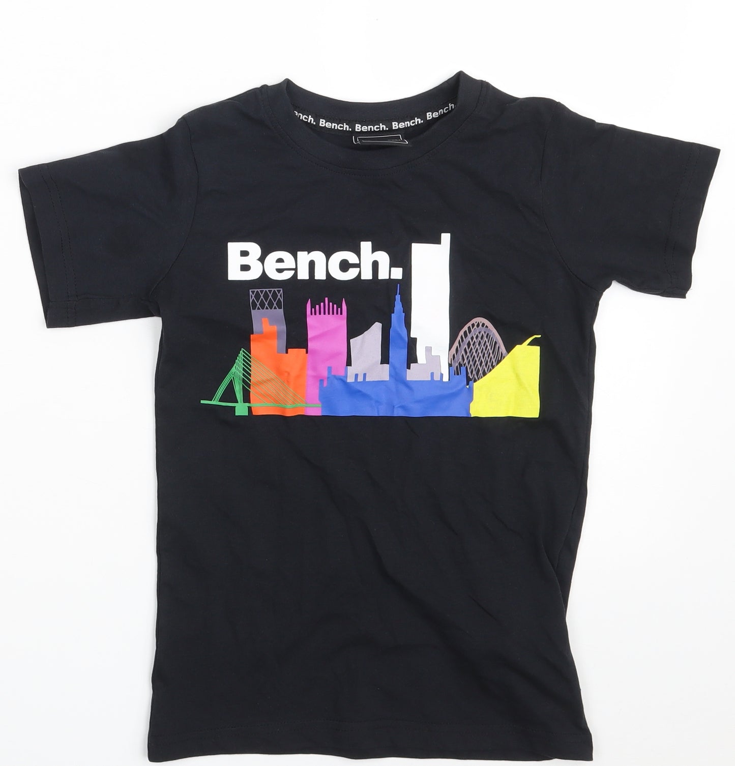 Bench Boys Black  100% Cotton Pullover T-Shirt Size 5-6 Years Round Neck