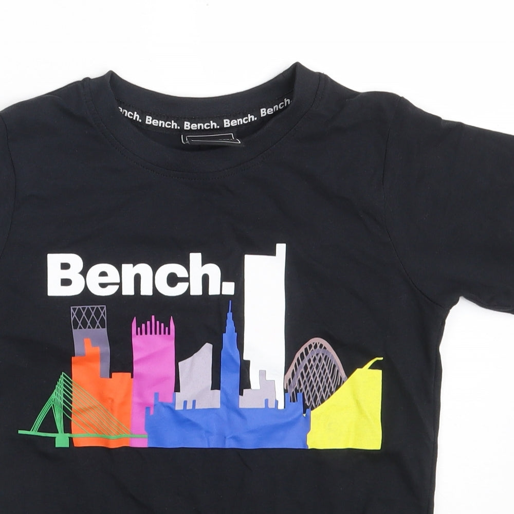 Bench Boys Black  100% Cotton Pullover T-Shirt Size 5-6 Years Round Neck