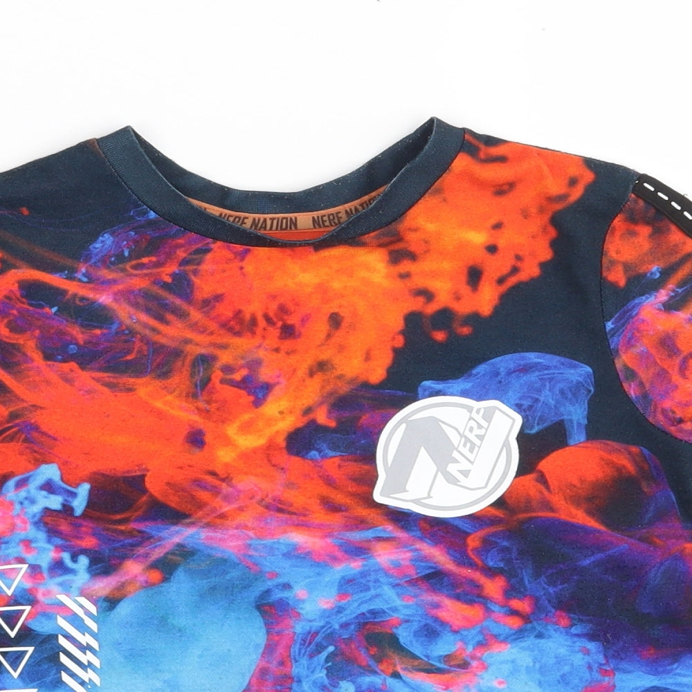 George Boys Multicoloured Batik 100% Polyester Pullover T-Shirt Size 5-6 Years Round Neck  - NERF NATION