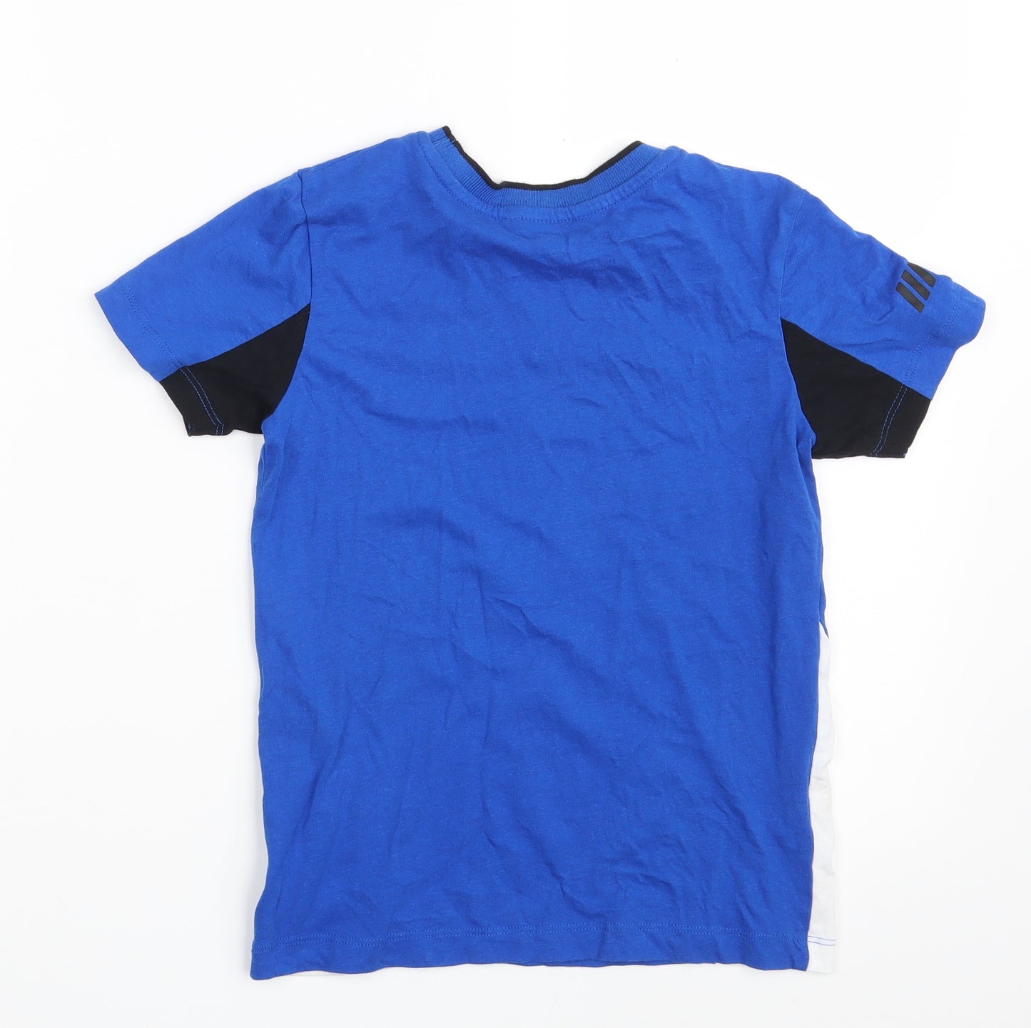 George Boys Blue  100% Cotton Pullover T-Shirt Size 5-6 Years Round Neck