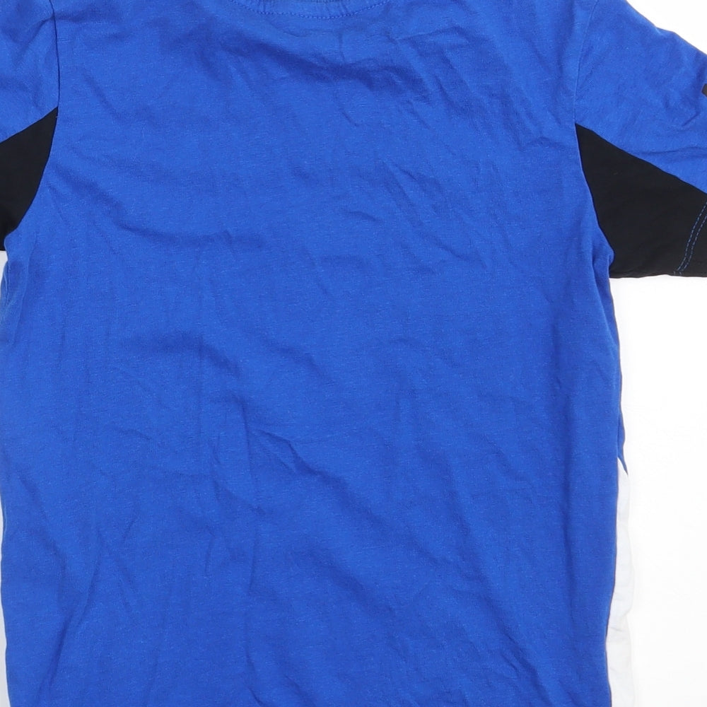 George Boys Blue  100% Cotton Pullover T-Shirt Size 5-6 Years Round Neck