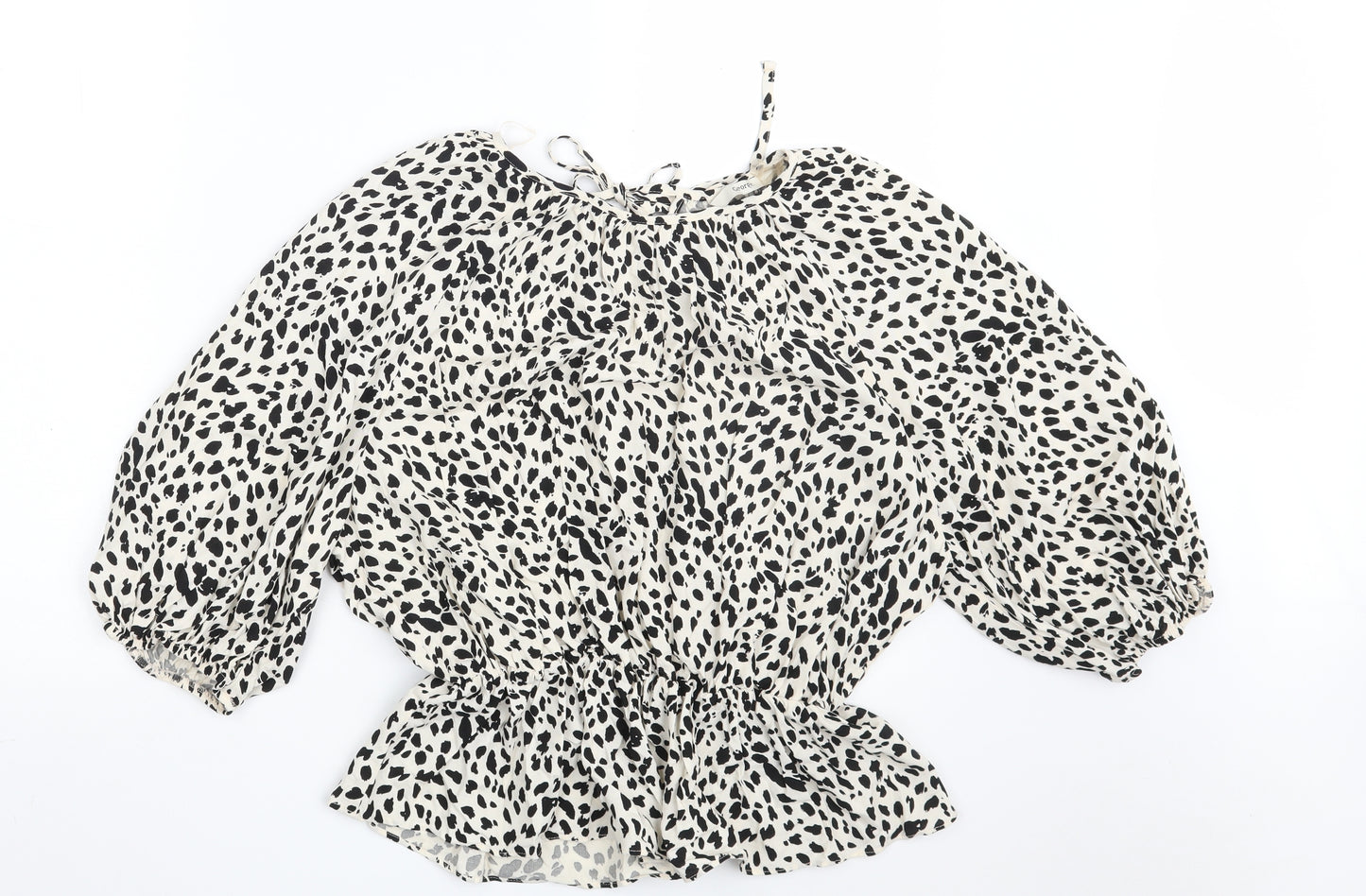 George Womens White Animal Print Viscose Basic Blouse Size 20 Boat Neck