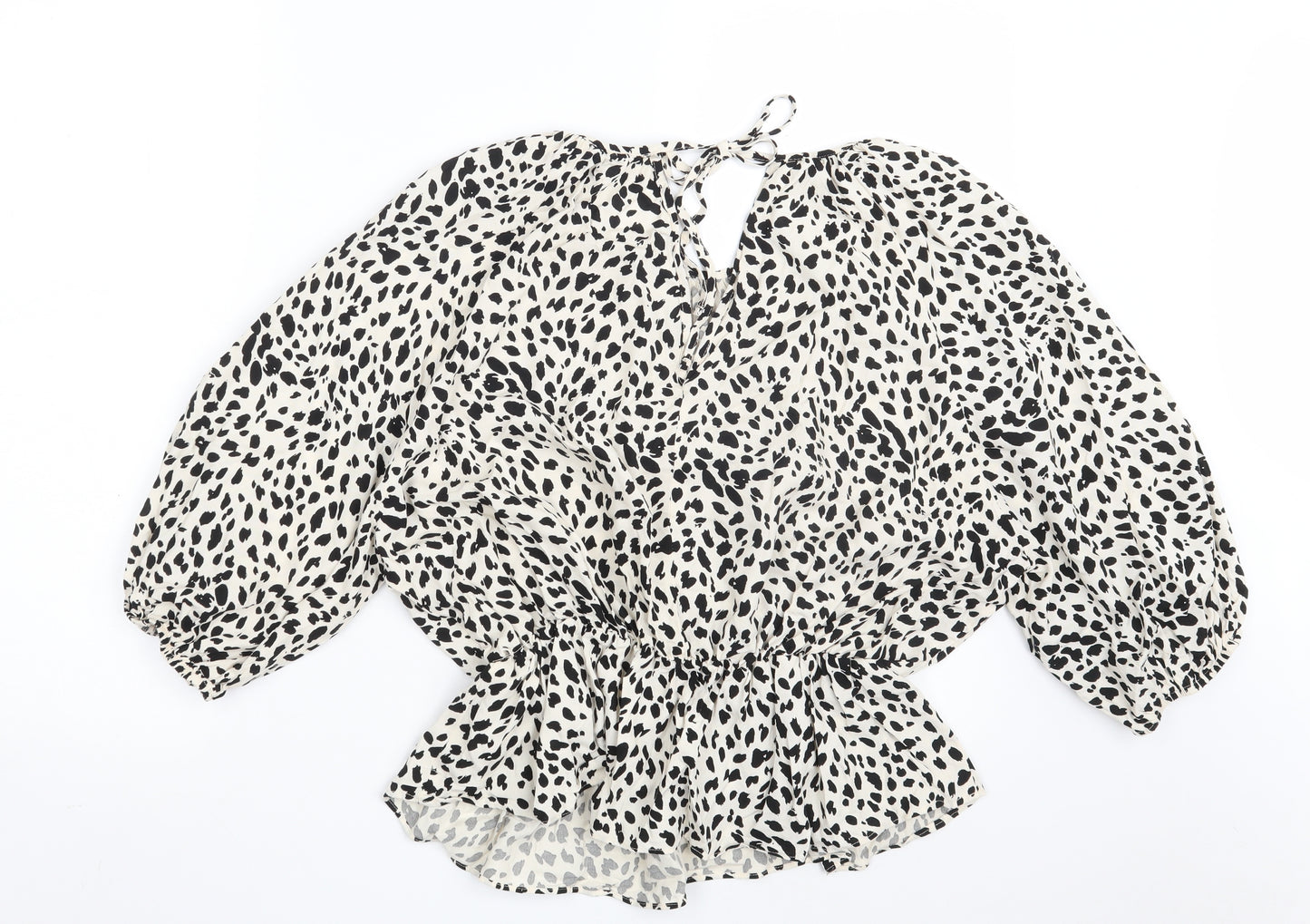 George Womens White Animal Print Viscose Basic Blouse Size 20 Boat Neck