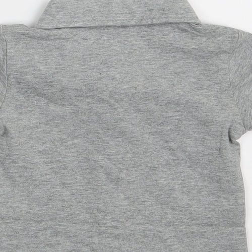 SheIn Boys Grey  Cotton Basic Button-Up Size 6-9 Months Collared Button
