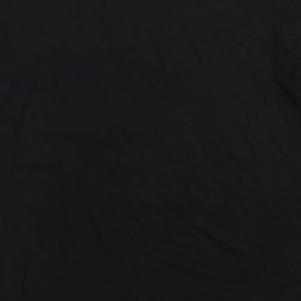 MYSTIFY Womens Black  Viscose Basic T-Shirt Size M Boat Neck