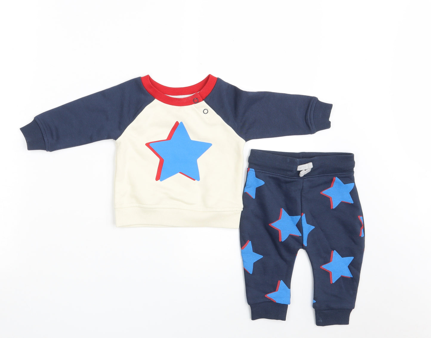 Dunnes Stores Baby Multicoloured Geometric Cotton Shrug Jumper Size 3-6 Months  Button