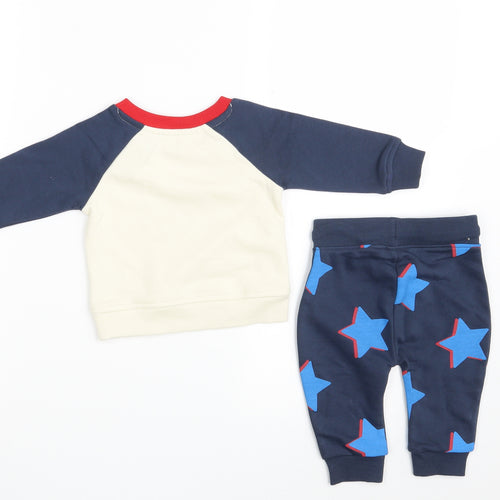 Dunnes Stores Baby Multicoloured Geometric Cotton Shrug Jumper Size 3-6 Months  Button