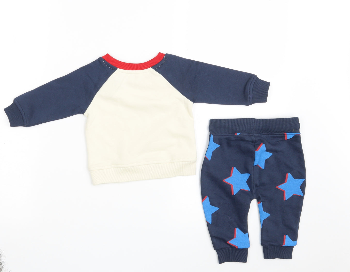 Dunnes Stores Baby Multicoloured Geometric Cotton Shrug Jumper Size 3-6 Months  Button