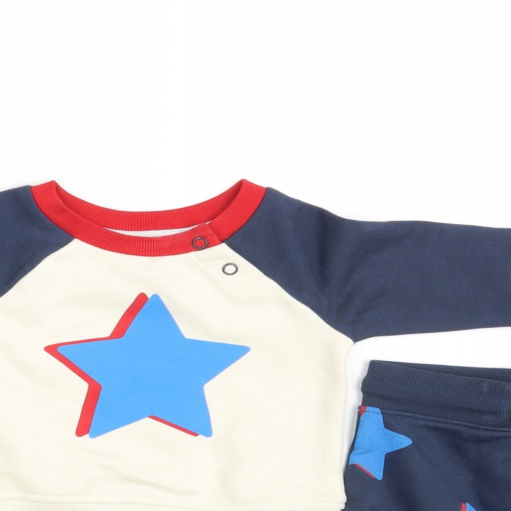 Dunnes Stores Baby Multicoloured Geometric Cotton Shrug Jumper Size 3-6 Months  Button