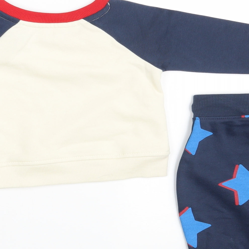 Dunnes Stores Baby Multicoloured Geometric Cotton Shrug Jumper Size 3-6 Months  Button