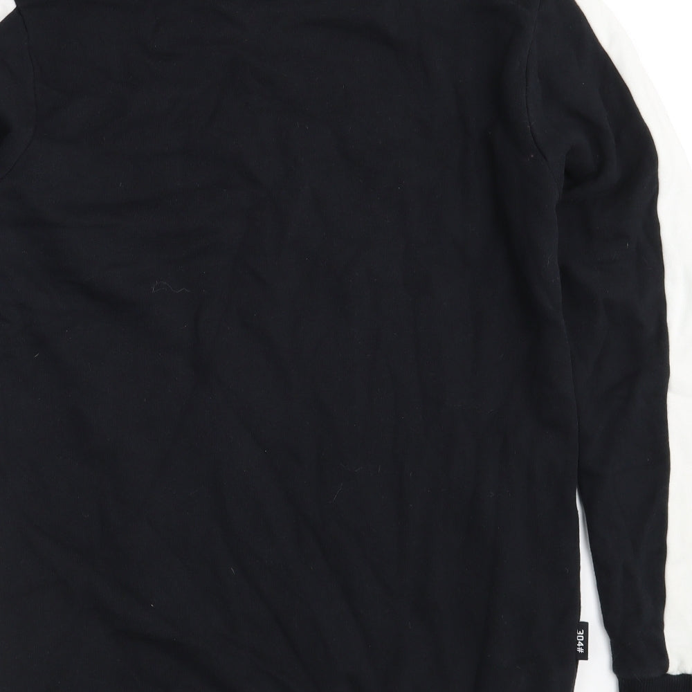 304# CLOTHING Mens Black  Cotton Pullover Sweatshirt Size L   - New York