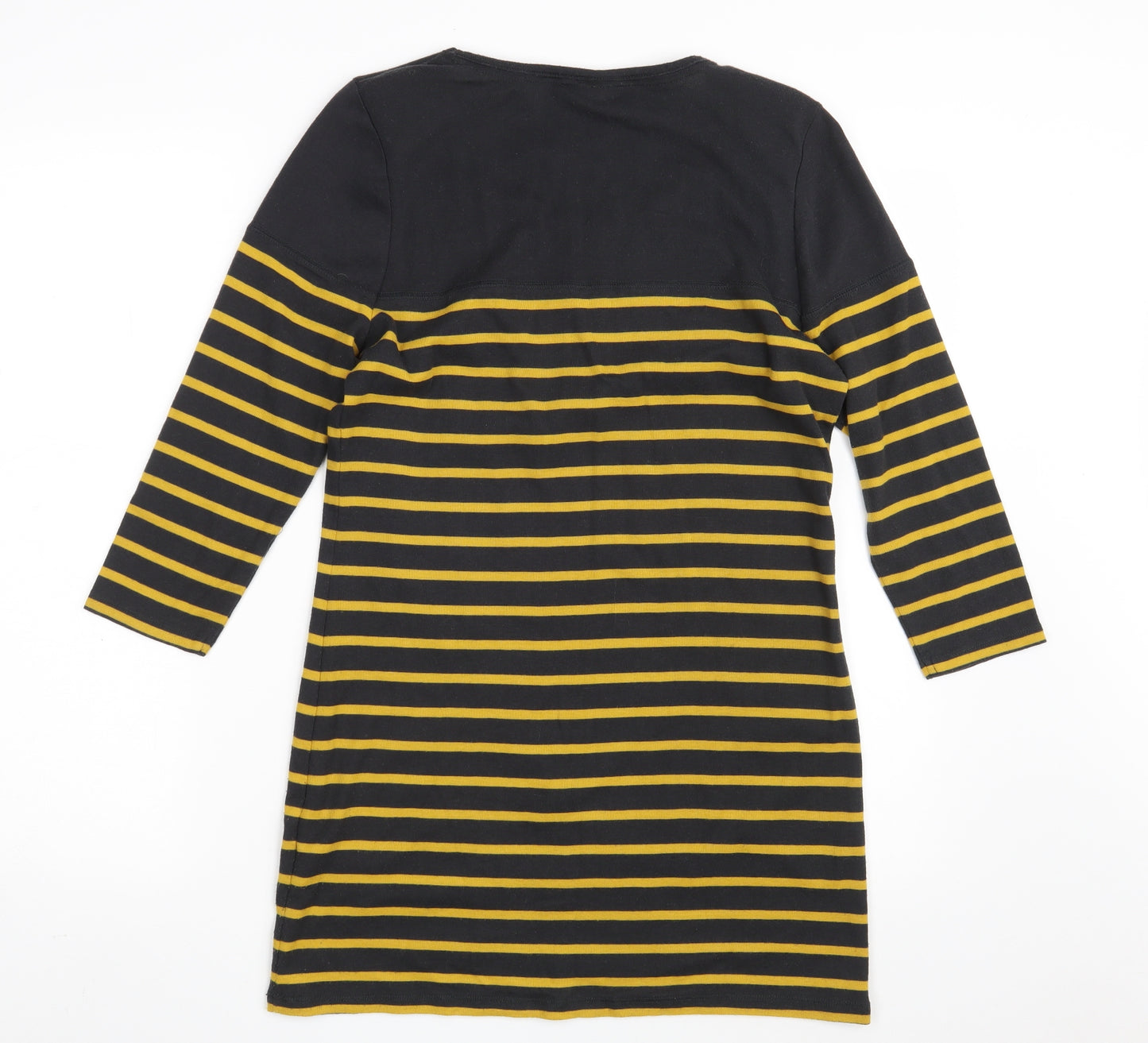 Marks and Spencer Womens Black Striped Cotton Pullover Sweatshirt Size 12