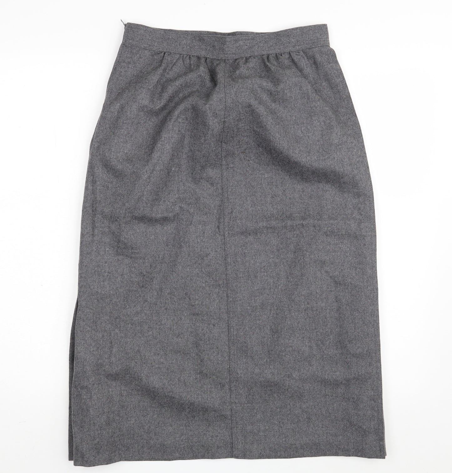 Marks and Spencer Womens Grey  Wool A-Line Skirt Size 12   Zip