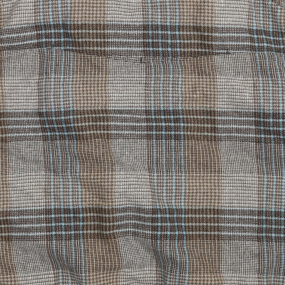 Fenchurch Mens Brown Plaid  Jacket Coat Size XL  Zip