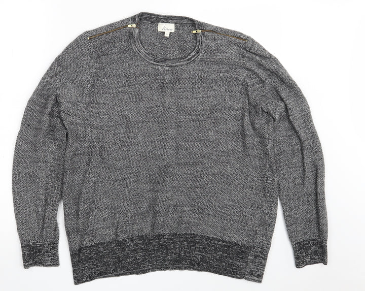 Linea Womens Grey Scoop Neck Acrylic Pullover Jumper Size XL