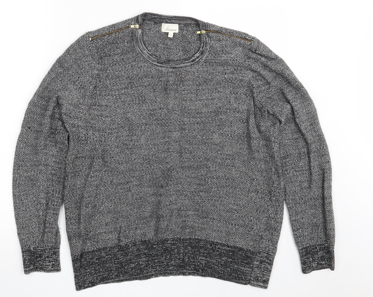 Linea Womens Grey Scoop Neck  Acrylic Pullover Jumper Size XL