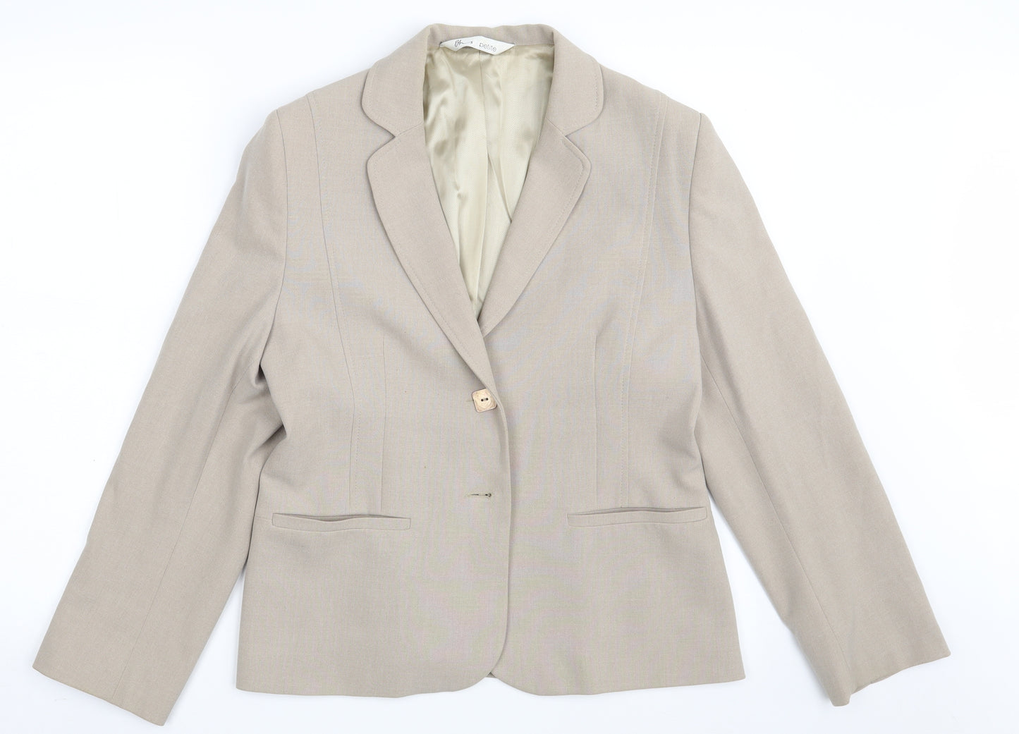 BHS Womens Beige   Jacket Coat Size 14  Button