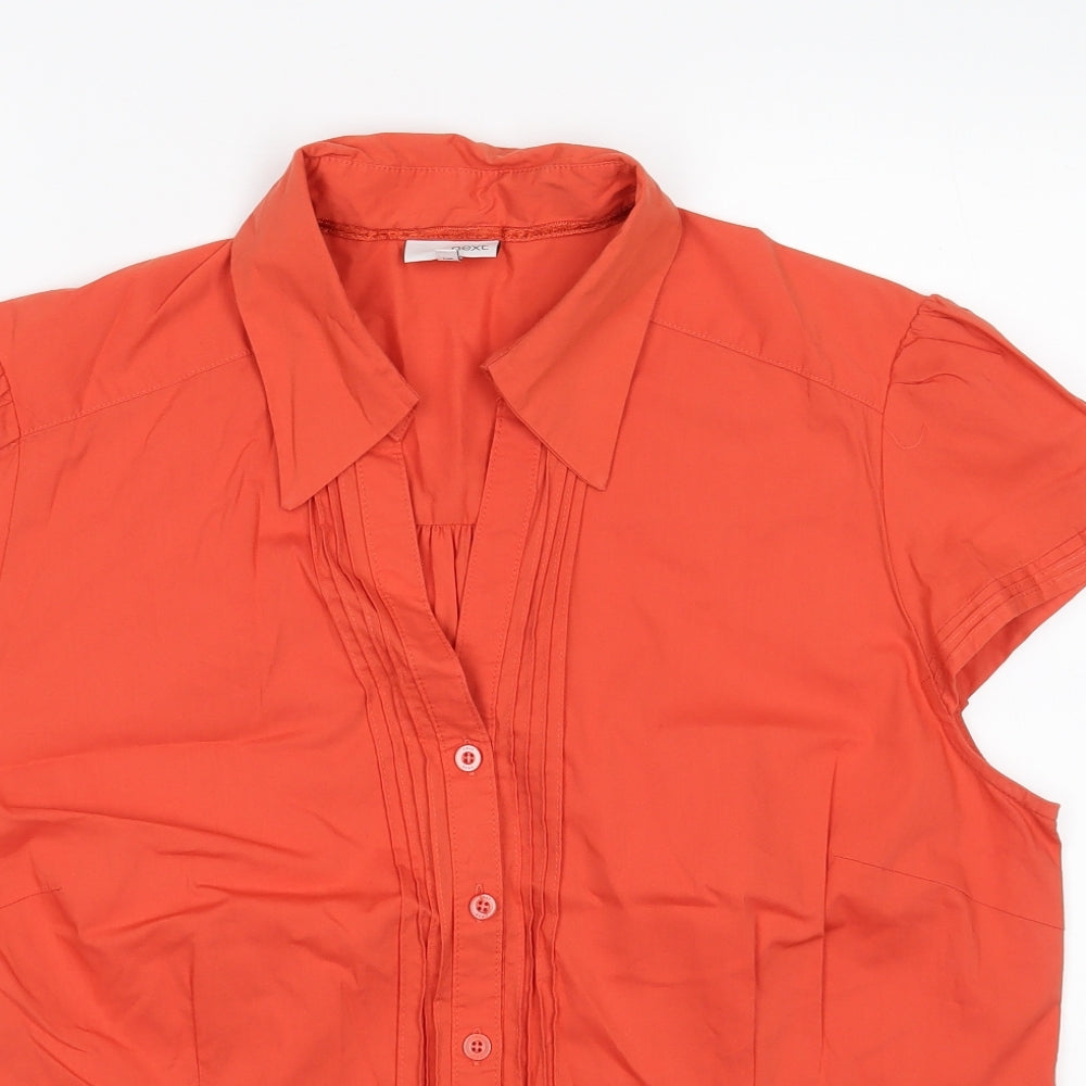 NEXT Womens Orange  Cotton Basic Button-Up Size 20 Collared