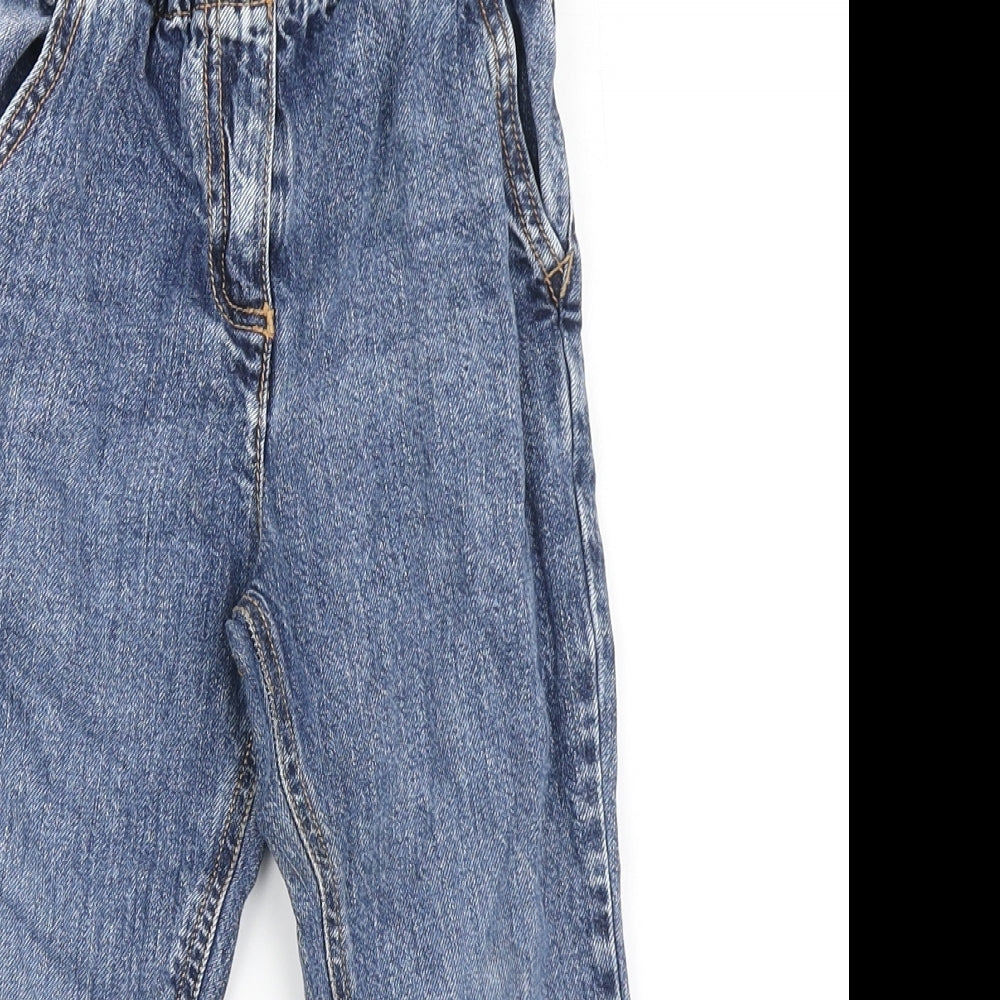 NEXT Girls Blue  100% Cotton Skinny Jeans Size 5 Years  Regular Button - Paper Bag Waist