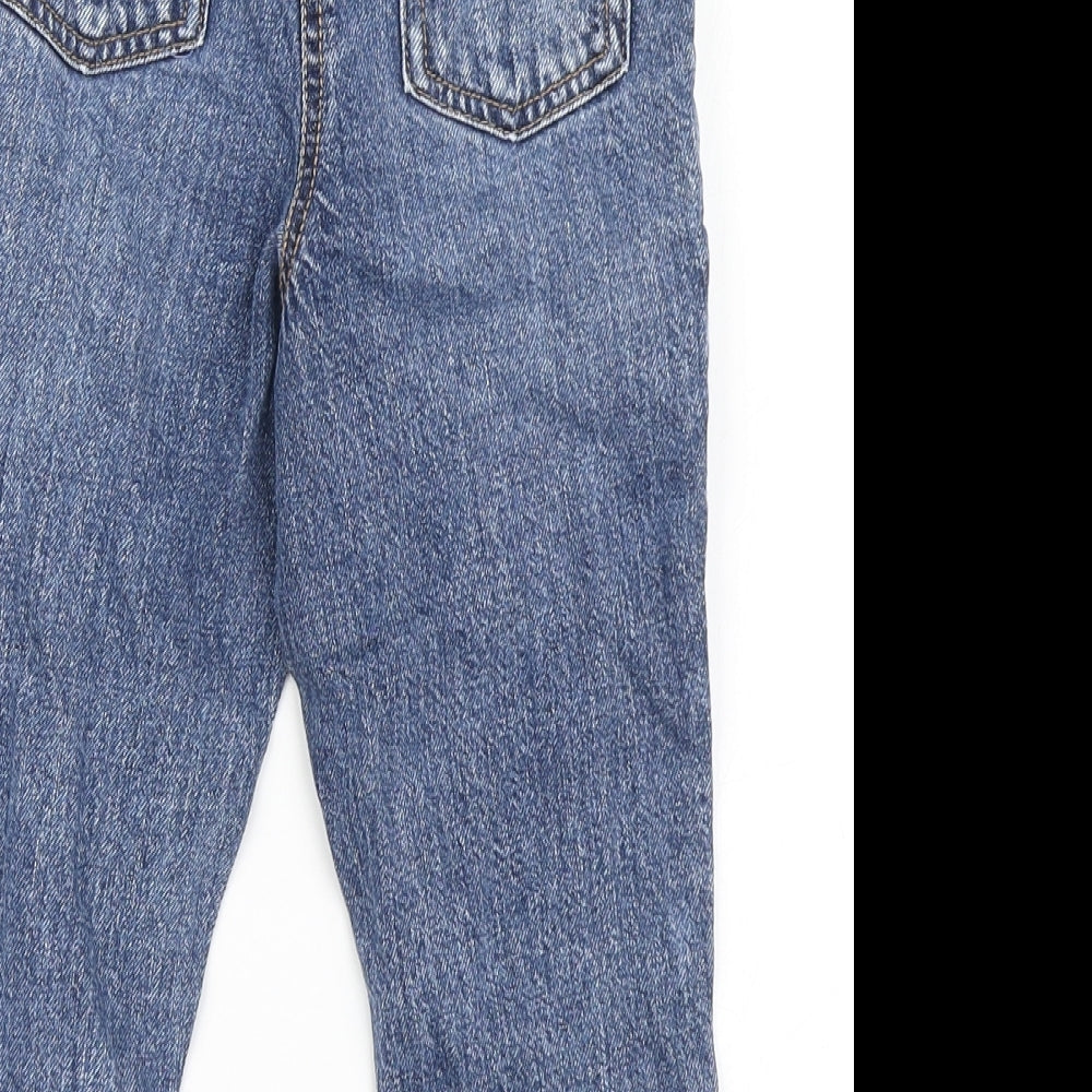 NEXT Girls Blue  100% Cotton Skinny Jeans Size 5 Years  Regular Button - Paper Bag Waist
