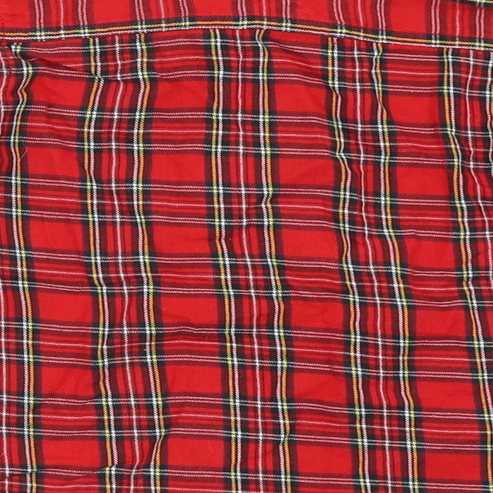 Crafted Boys Red Check 100% Cotton Basic Button-Up Size 4-5 Years Collared Button
