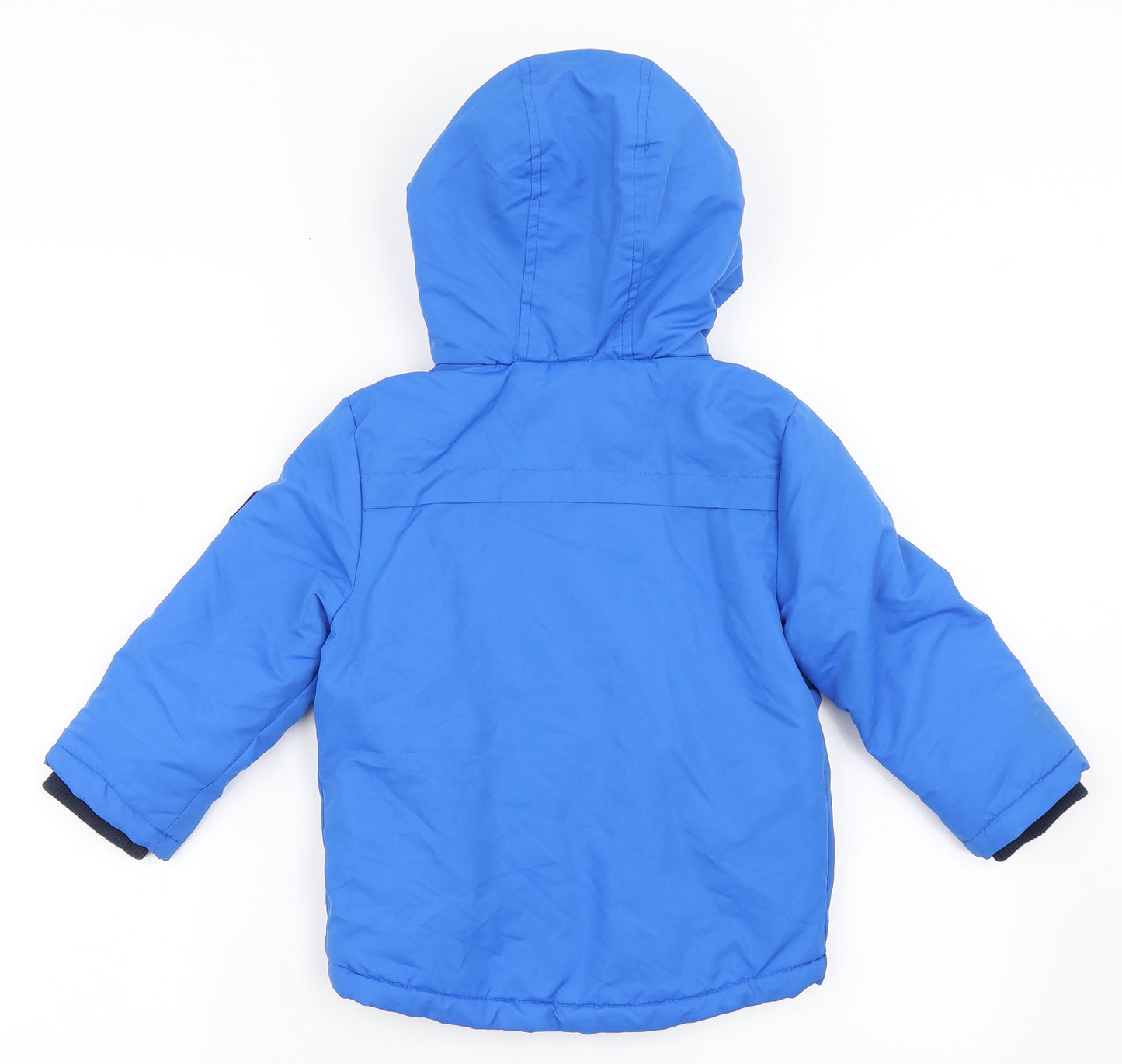 F&F Boys Blue   Parka Coat Size 3-4 Years  Zip