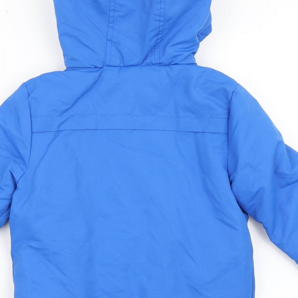 F&F Boys Blue   Parka Coat Size 3-4 Years  Zip