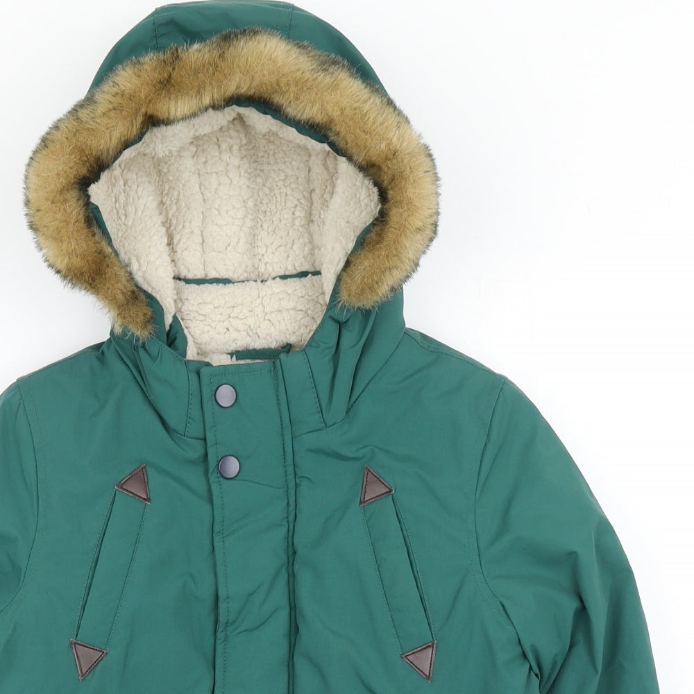 Marks and Spencer Boys Green   Parka Coat Size 4-5 Years  Zip