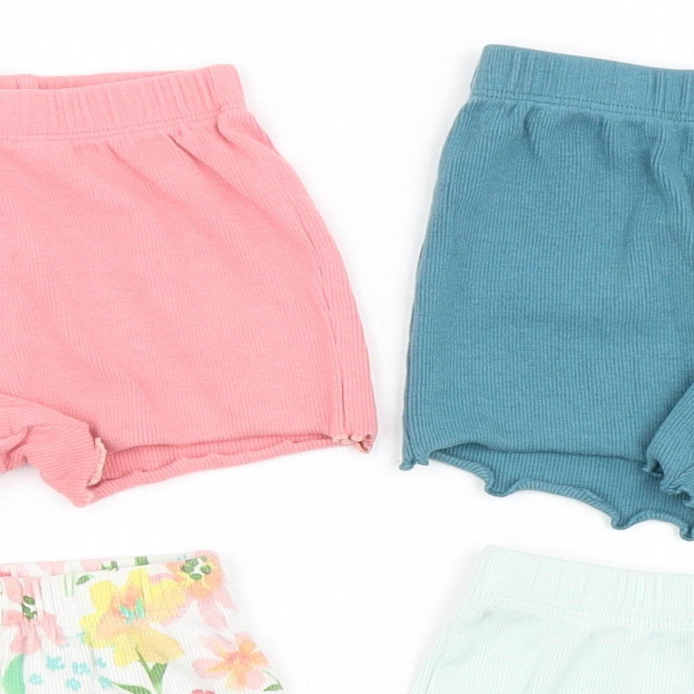George Girls Multicoloured  Cotton Cropped Leggings Size 6-9 Months  Pullover - Shorts, Lettuce Edge