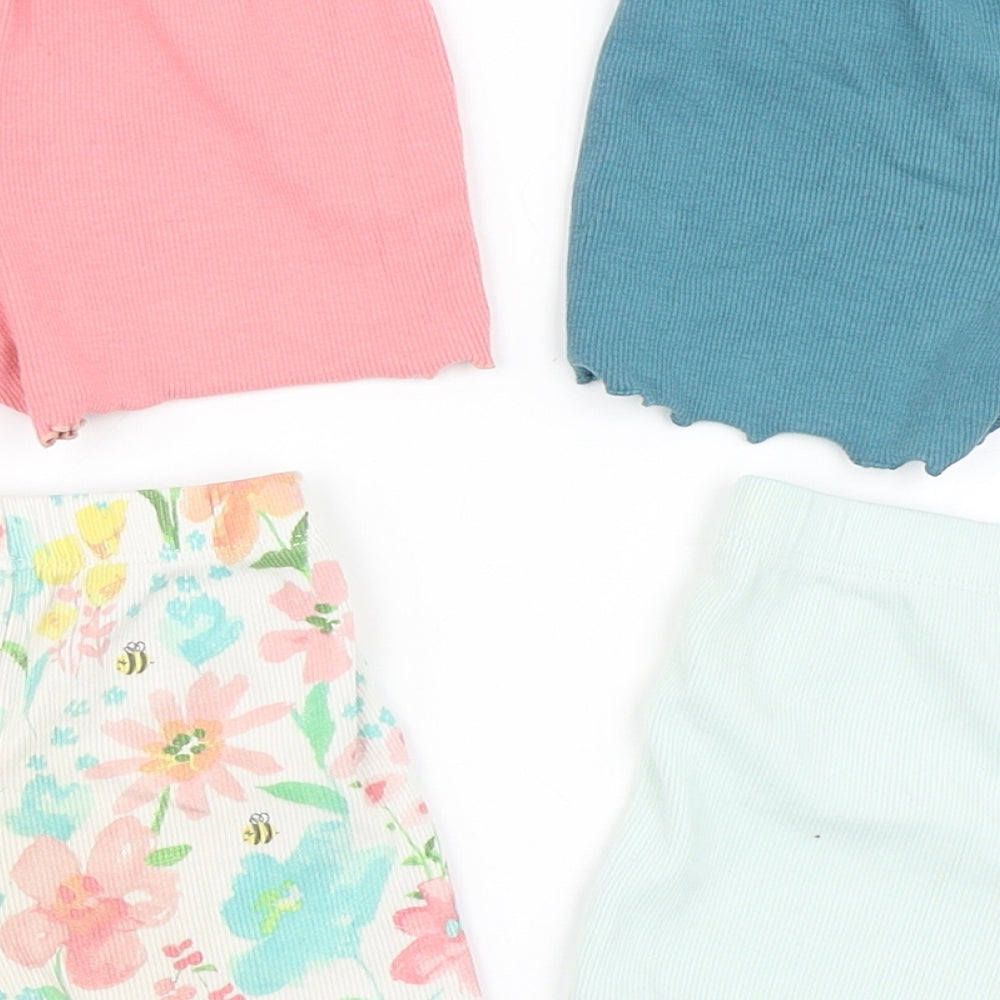 George Girls Multicoloured  Cotton Cropped Leggings Size 6-9 Months  Pullover - Shorts, Lettuce Edge