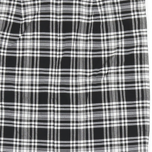 New Look Girls Black Check Viscose A-Line Skirt Size 11 Years  Regular Zip