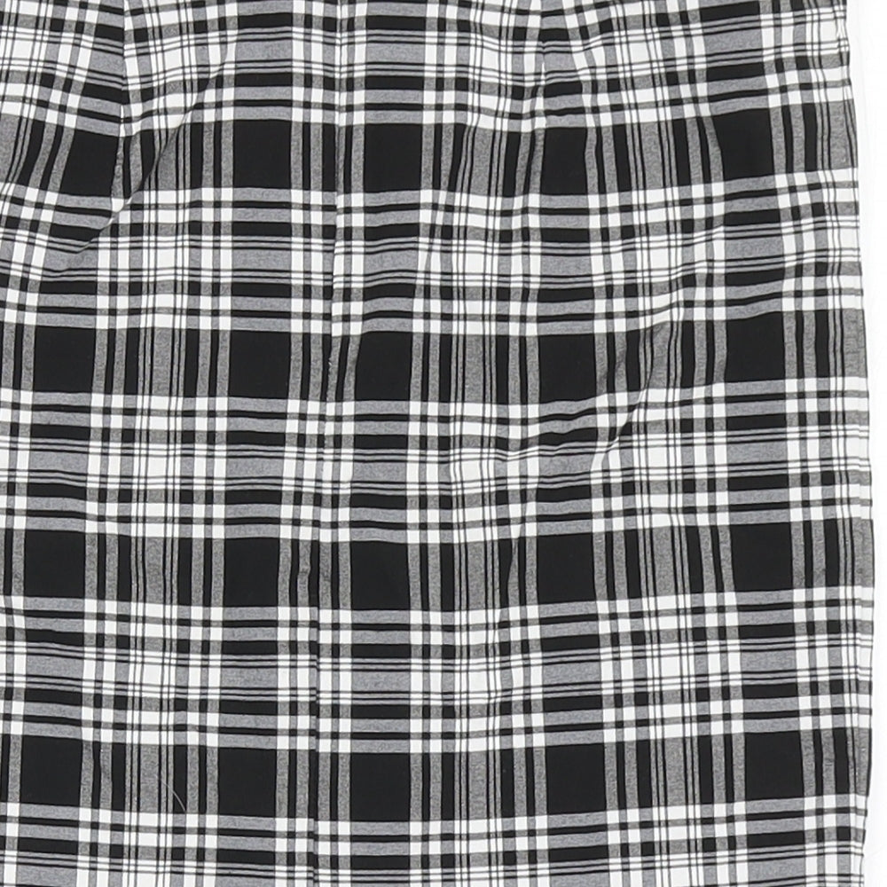 New Look Girls Black Check Viscose A-Line Skirt Size 11 Years  Regular Zip