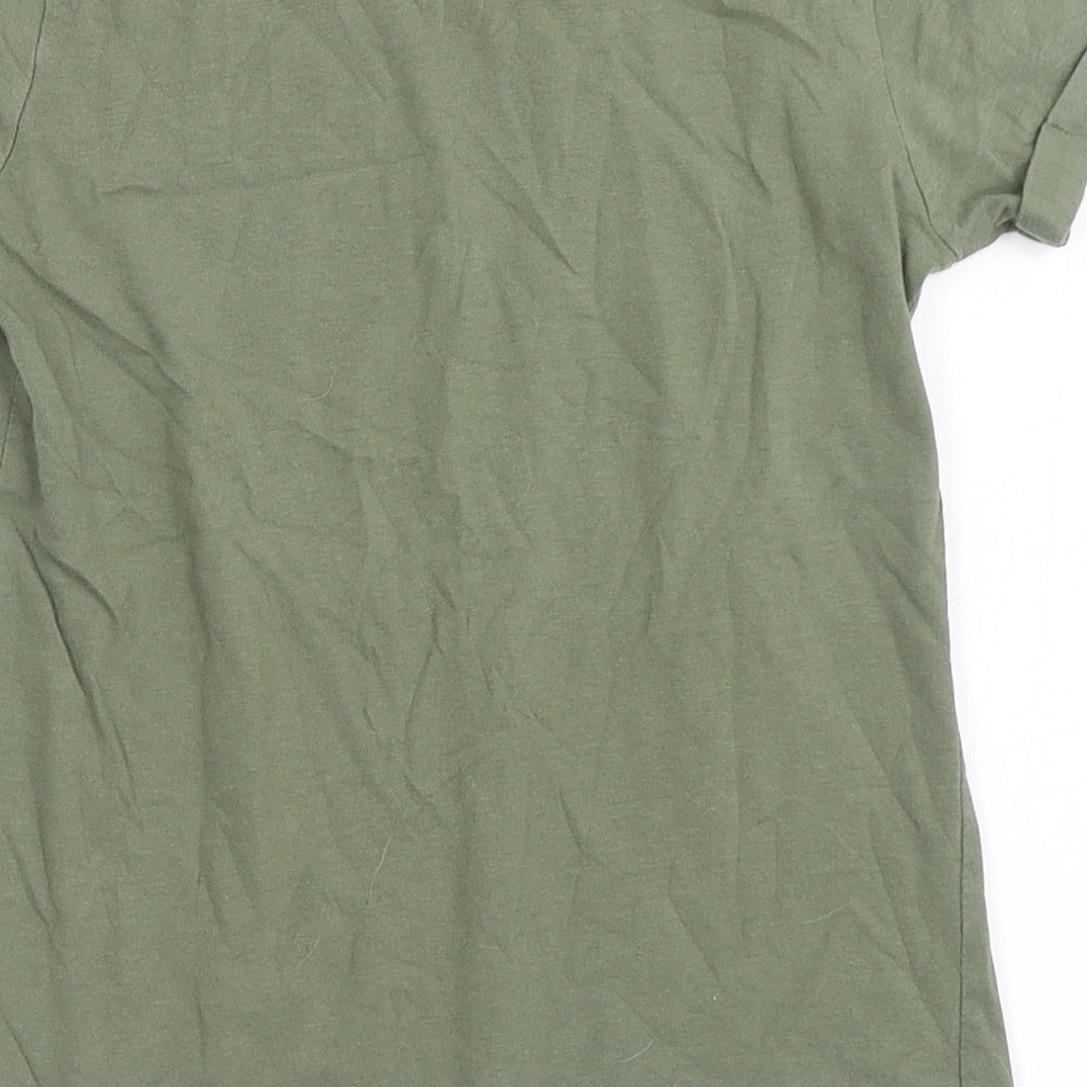 Primark Girls Green  100% Cotton Basic T-Shirt Size 9-10 Years Round Neck Pullover - Brooklyn