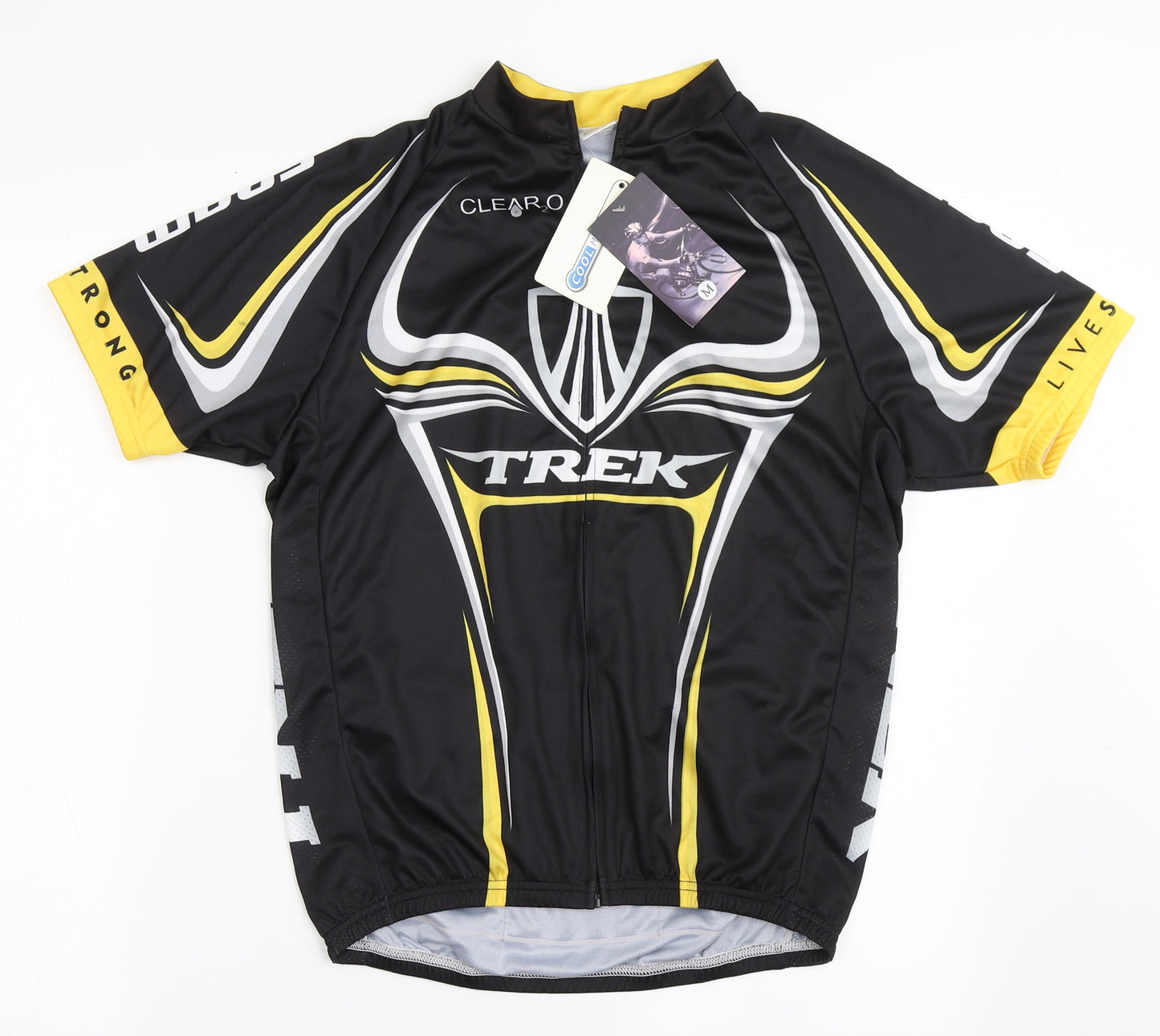 Trek Mens Black  Polyester Pullover T-Shirt Size M Round Neck Zip - Matching Shorts Available