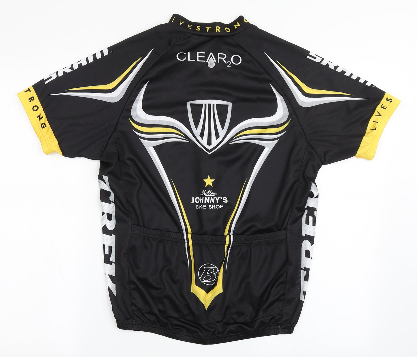 Trek Mens Black  Polyester Pullover T-Shirt Size M Round Neck Zip - Matching Shorts Available