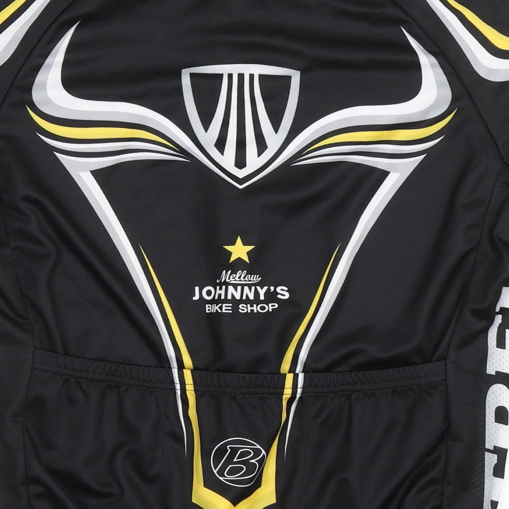 Trek Mens Black  Polyester Pullover T-Shirt Size M Round Neck Zip - Matching Shorts Available