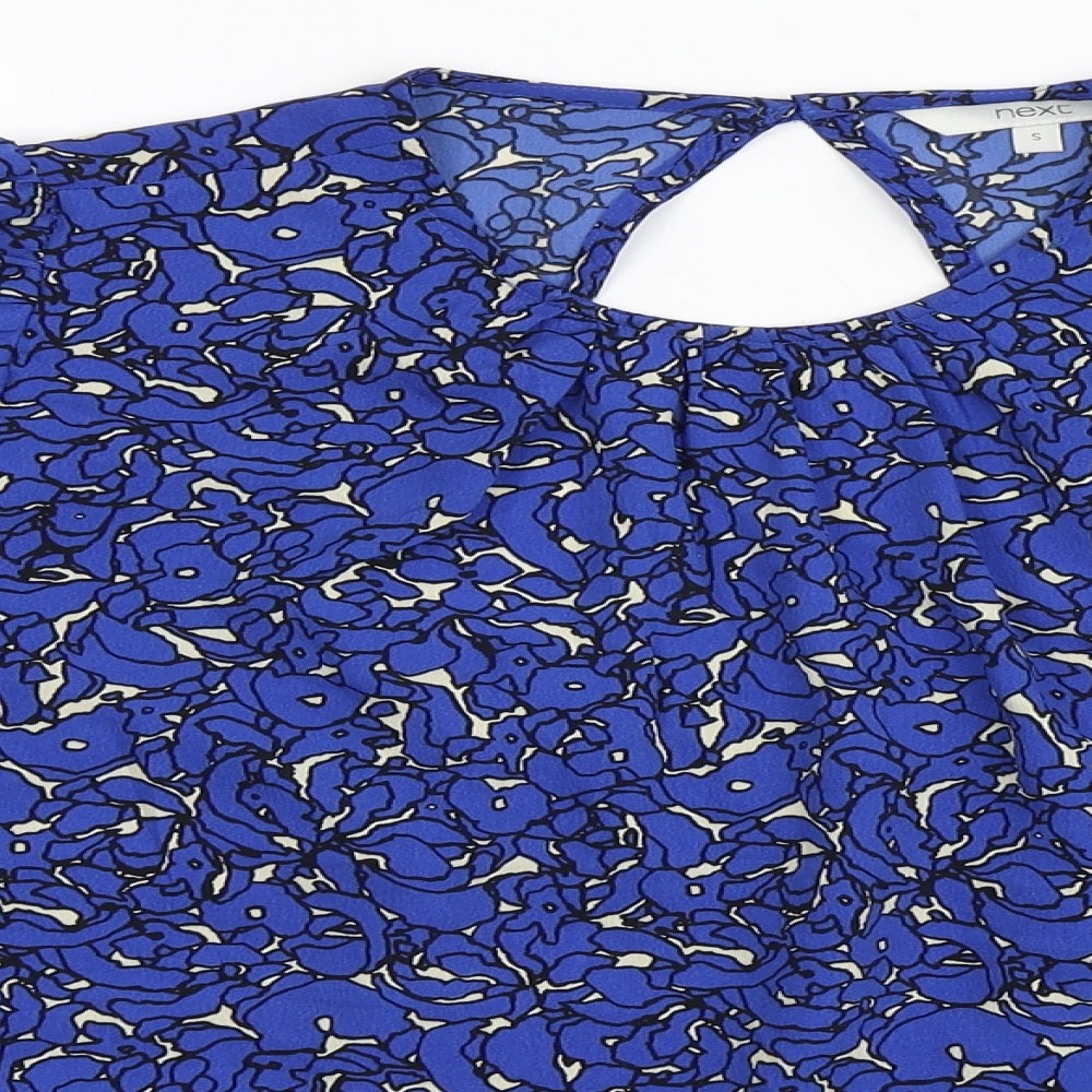 NEXT Womens Blue  Polyester Basic Blouse Size S Round Neck