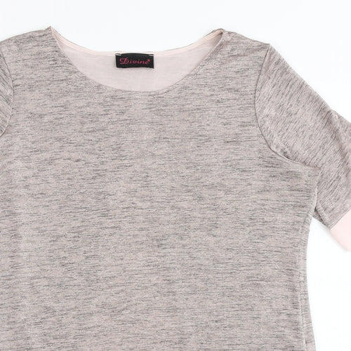 Divine Womens Pink  Polyester Basic T-Shirt Size 14 Round Neck