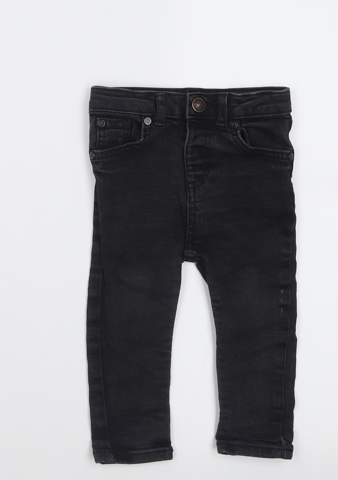 River Island Boys Black  Cotton Capri Jeans Size 12-18 Months  Button