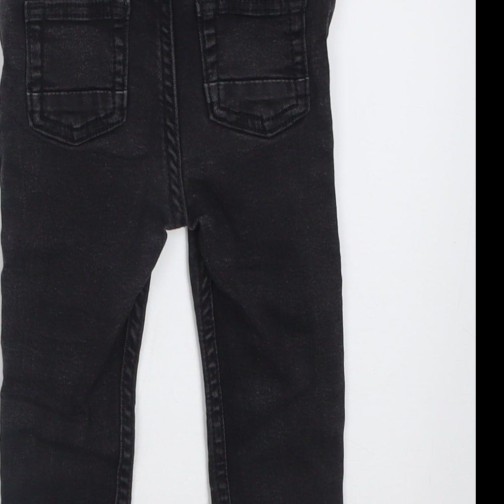 River Island Boys Black  Cotton Capri Jeans Size 12-18 Months  Button